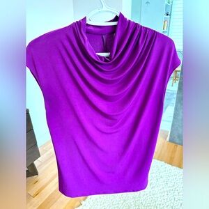 Purple, draped women’s blouse